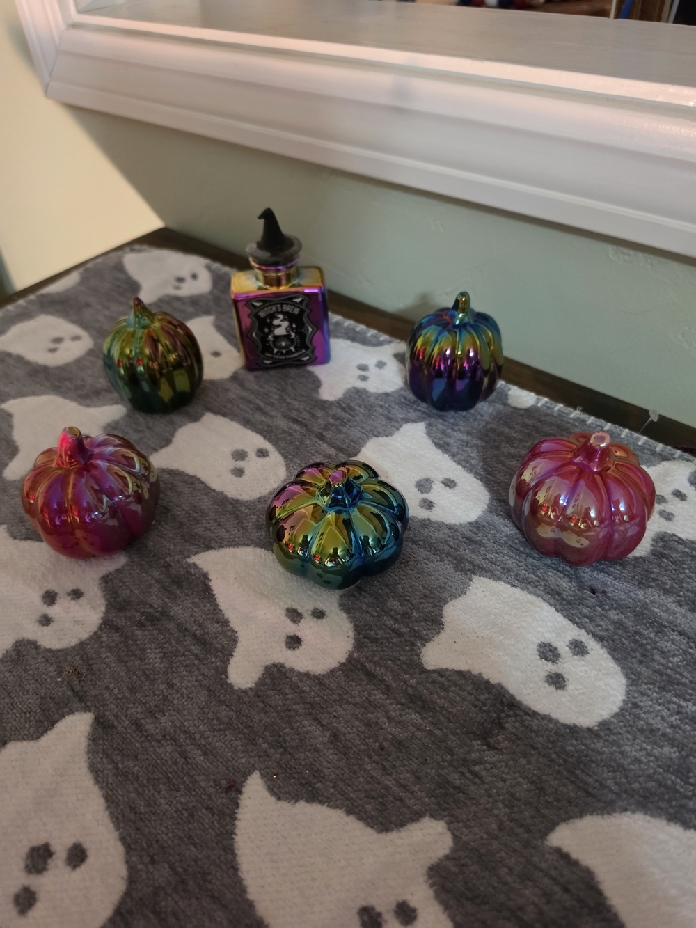 Iridescent Rainbow Glass Pumpkin Set - Home Holiday Decor